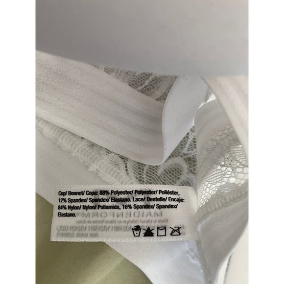 Maidenform White Lace Padded Full Coverage 5-Way Strap Bra - 40C - Picture 13 of 13